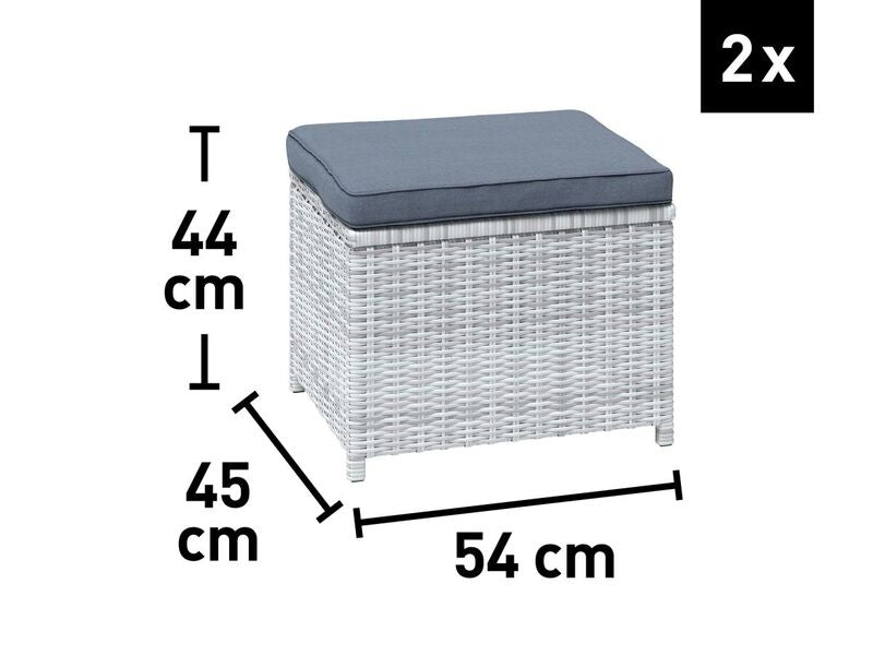 Loungegruppe Luciara 6-teilig Gartenmöbel Stahl Polyrattan Hellgrau-Anthrazit - 4007875112629