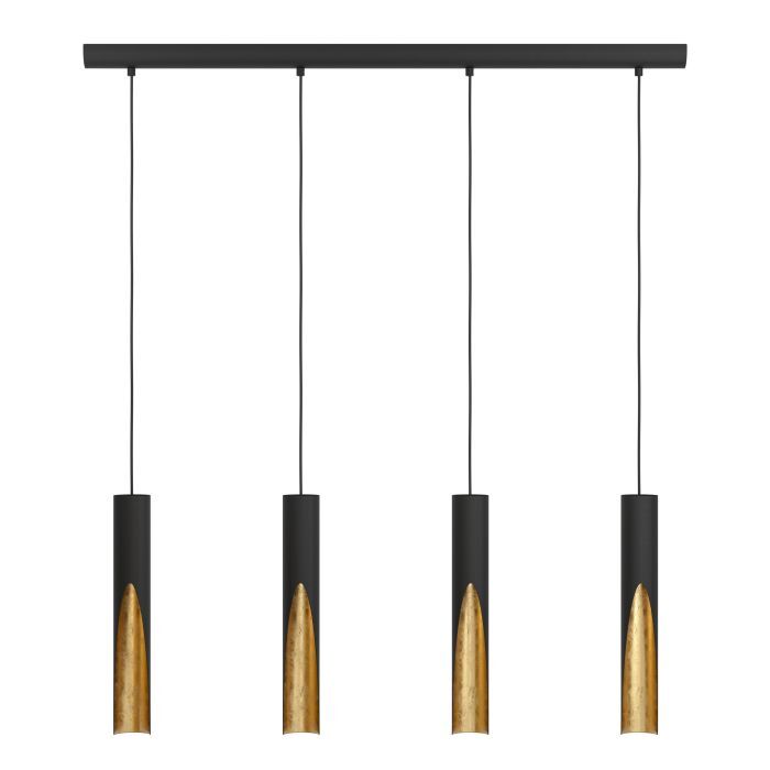 LED Hängeleuchte Pendelleuchte Barbotto LED Lampe Schwarz Gold 4fl - 9008606270309