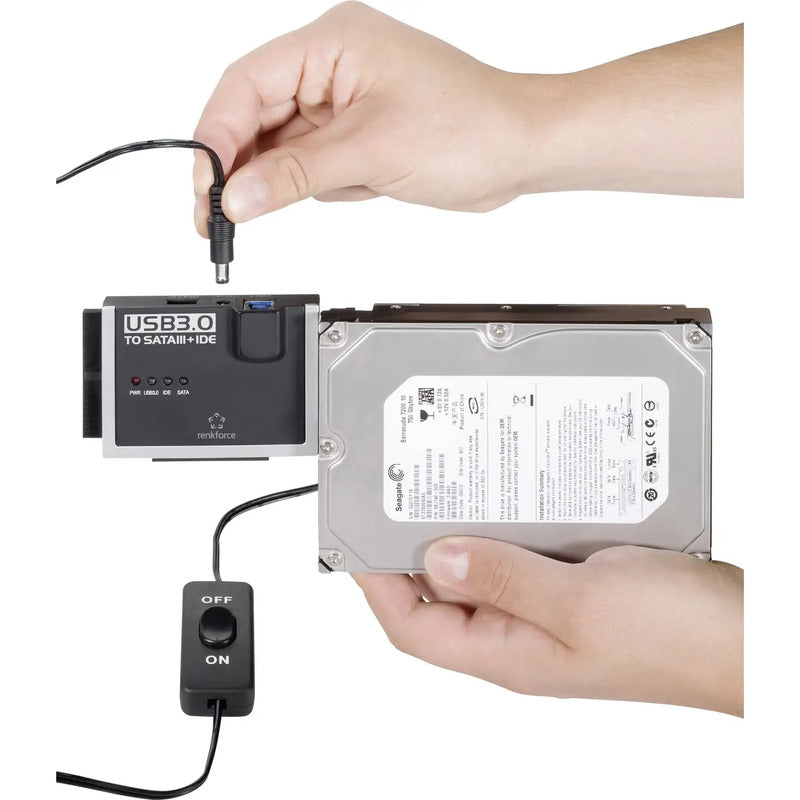 Renkforce USB 3.0 zu IDE+SATA Konverter Externe Festplatte Adapter 2.5-3.5" Kit - 4016138941180