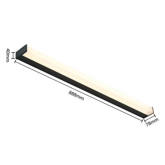 Lindby Ulisan LED-Badwandleuchte Wandlampe Badleuchte Lampe eckig 9W schwarz - 4251911718706