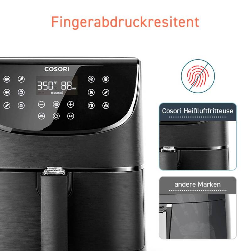 Cosori Heißluft-Fritteuse Airfryer App steuerbar Schwarz Smart Touchdisplay 5,5L - 0810043370066