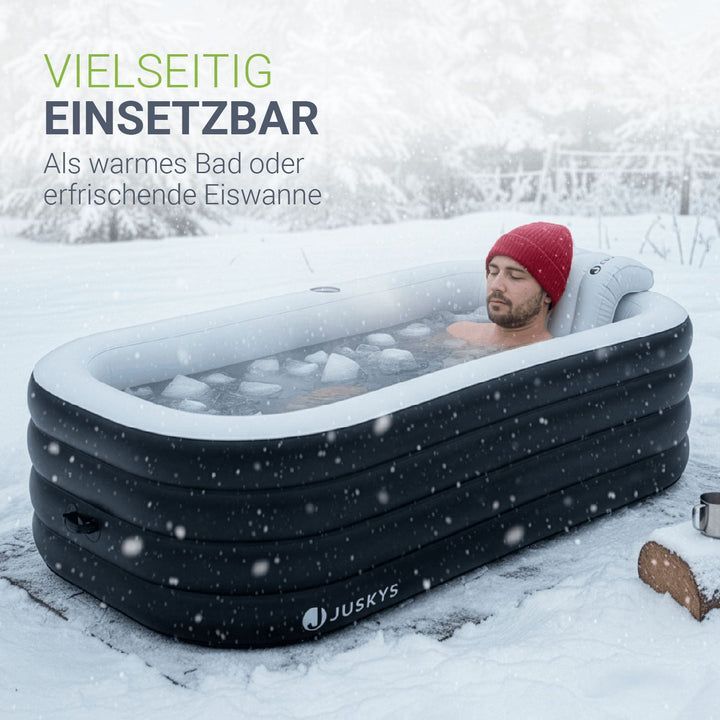 Aufblasbare Badewanne mit Rückenlehne und Luftpumpe für Zuhause und Outdoor 78 - 4262437183329