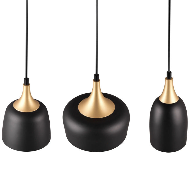 Trio Lighting Hängeleuchte Pendelleuchte Chiraz schwarz gold Metall dreiflammig - 4017807566826