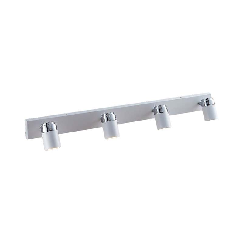 Lindby Deckenstrahler Strahler Kardo LED 4-flammig dimmbar IP44 chrom weiß 80cm - 4251096544374