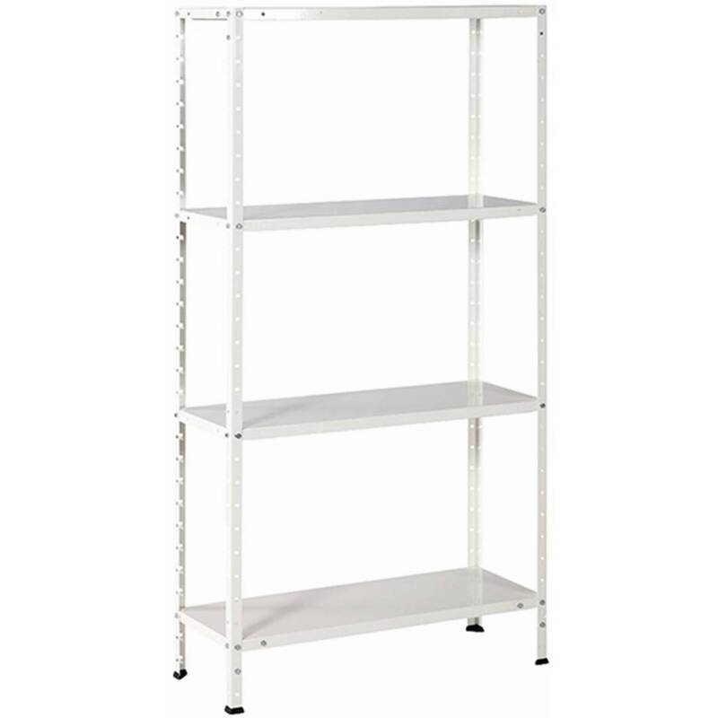 IRONSIDE Lagerregal Kompletregal 4 Böden Lagerregal 50kg weiß lackiert Regal - 3394661003638