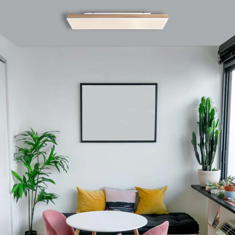 Globo Deckenleuchte Deckenlampe LED Holz dunkel CCT Leuchtmittel inklusive Dimme - 9007371445165