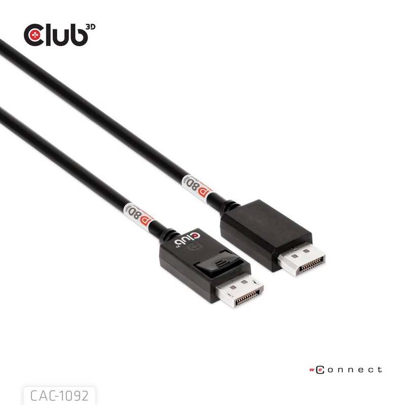 club3D DisplayPort Kabel Anschlusskabel DisplayPort CAC-1092 Schwarz 1,6 m DP - 8719214473204