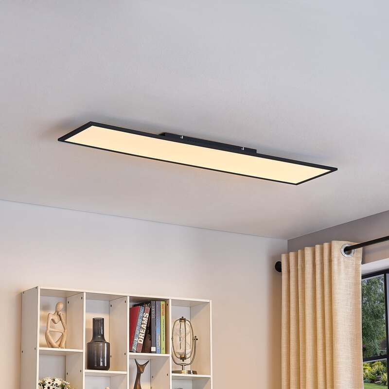 Lindby LED-Panel Lamin schwarz 120 cm CCT Remote Deckenpanel Deckenlicht Spot - 4251911765908