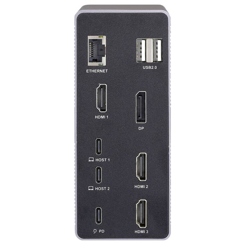 Renkforce USB-C Dockingstation RF-DKS-910 3x HDMI Grau Ladefunktion 7680x4320px - 4064161408859