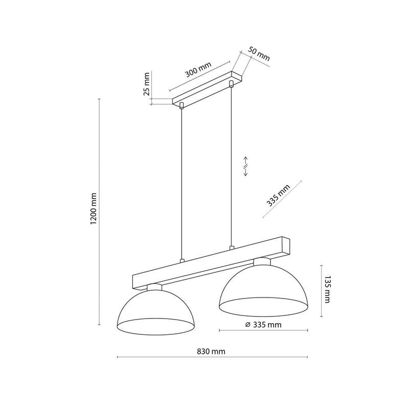 TK-Lighting Hängeleuchte Oslo sandfarben 2-flg LED Pendelleuchte dimmbar 83 cm - 5906135110117