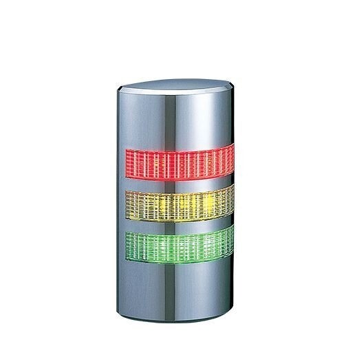 PATLITE LED Halbsäule (chrom) zur Wandmontage inkl. R-Y-G, WE-302-RYG Signalturm - 4938766024236