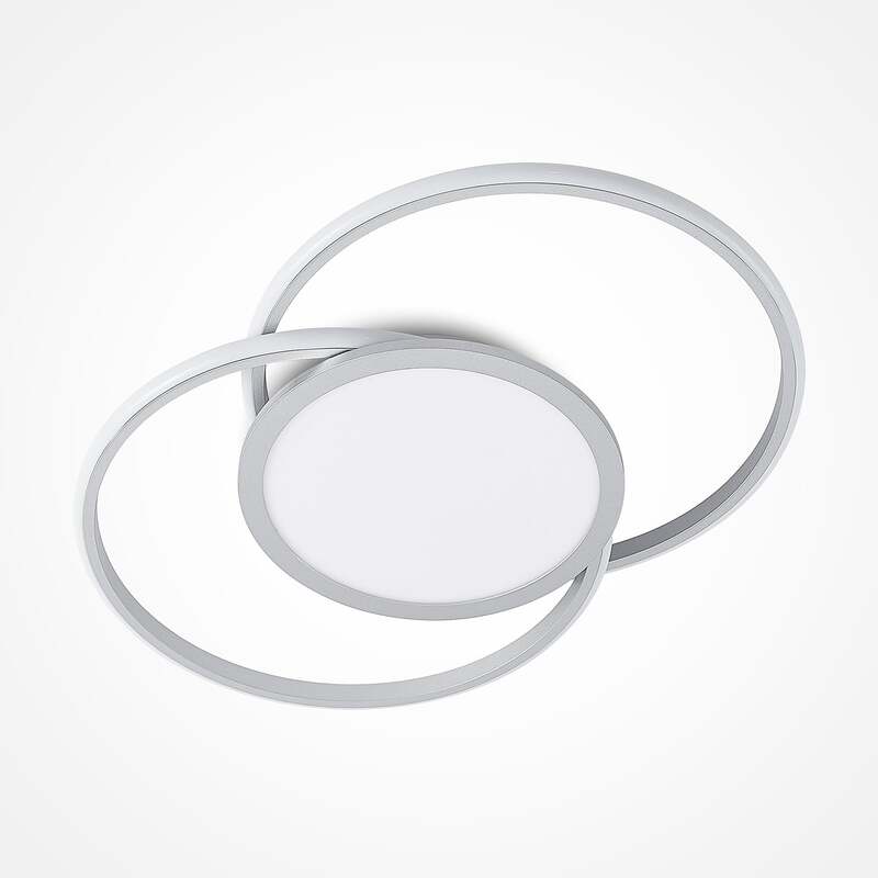 Lucande Deckenlampe LED Senne dimmbar silber Aluminium 63cm Leuchte Licht - 4251096597639