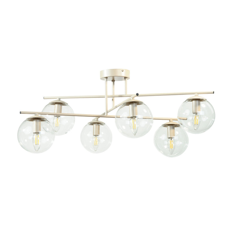 Zoe Deckenleuchte Lampe Glas beige Metall Wohnraumleuchte Deckenlampe 72 cm - 5905563000045