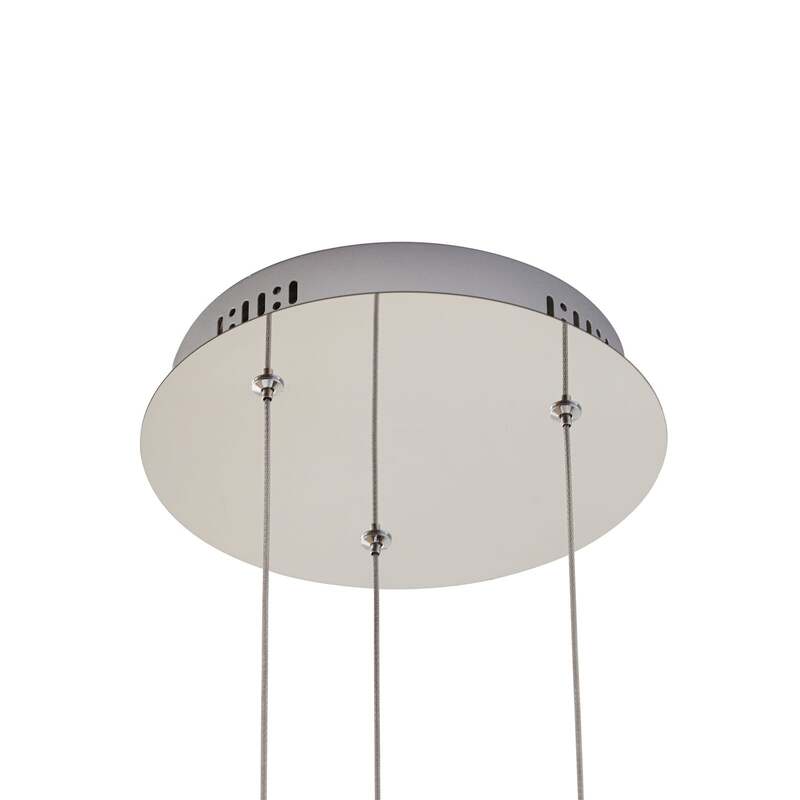 Lucande Pendelleuchte Hängeleuchte Hayley LED Lampe 3-flg chrom Ø25cm Glas - 4251096562446