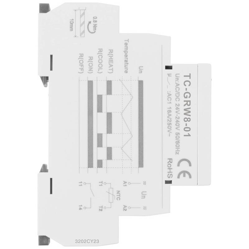 TRU COMPONENTS Temperaturregler Thermostat Heizen Kühlen Hutschiene TCGRW801 - 4064161293400