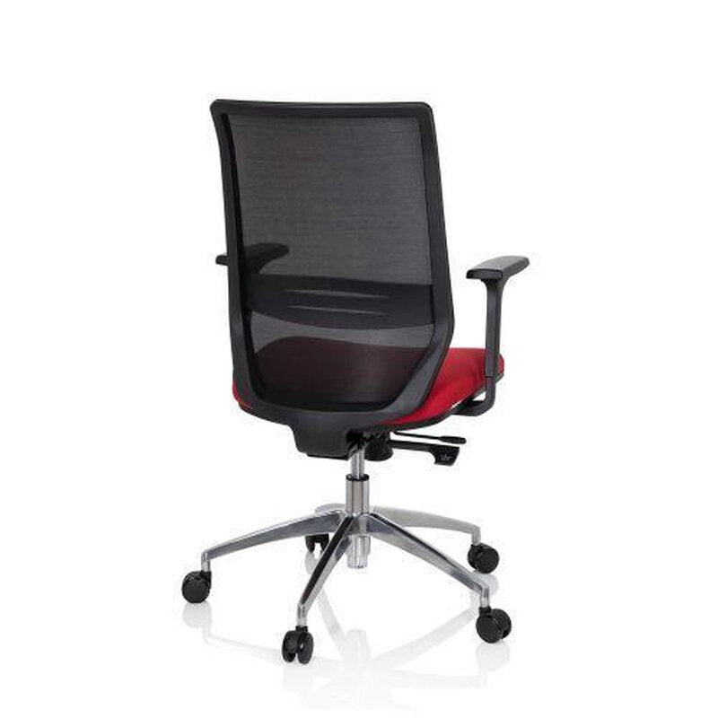 hjh OFFICE Profondo Bürostuhl Drehstuhl Schwarz Rot Stoff Netzgewebe Ergonomie - 4251084676926