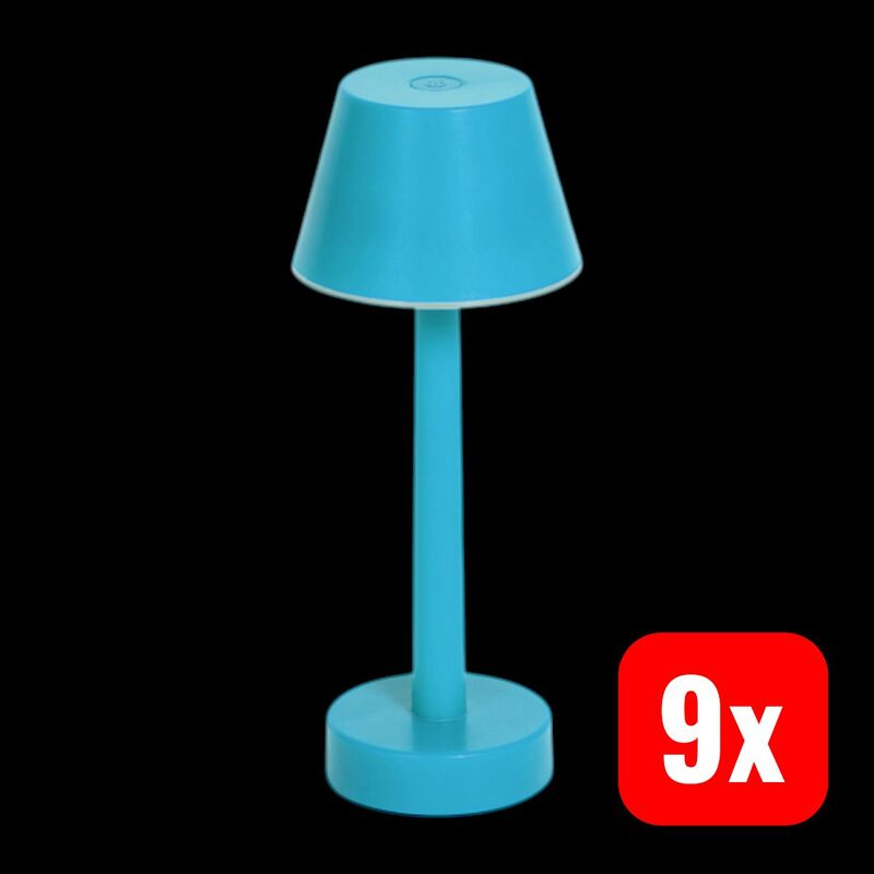 Lindby LED-Akkuleuchte Gaja dimmbar Tischlampe RGBW blau IP44 24cm Kunststoff - 4251911776652
