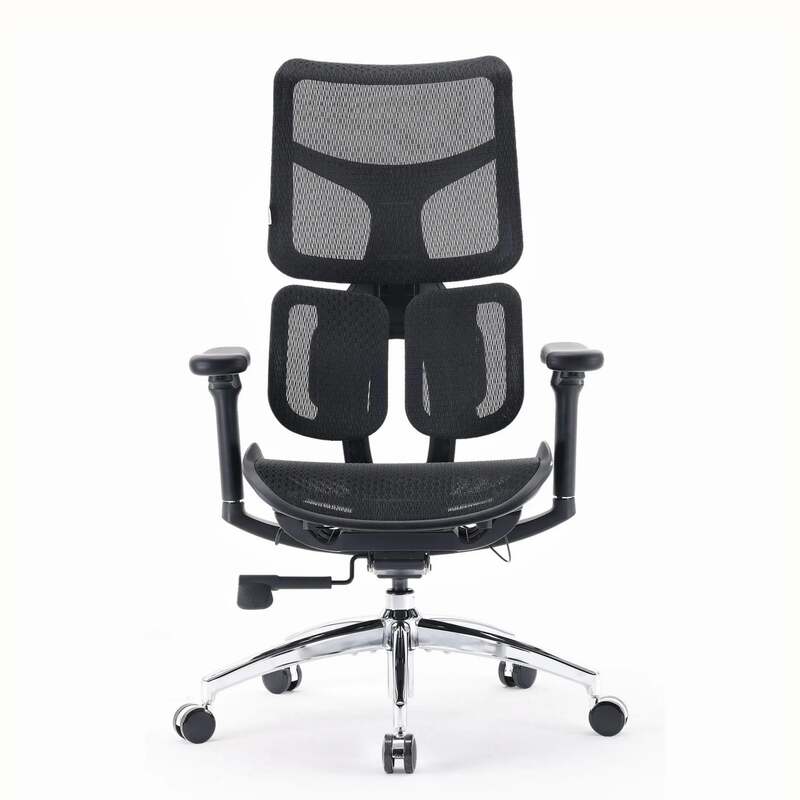 SIHOO Bürostuhl Ergonomischer Stuhl S100 Schwarz Netzstoff Höhenverstellbar - 0199284390652