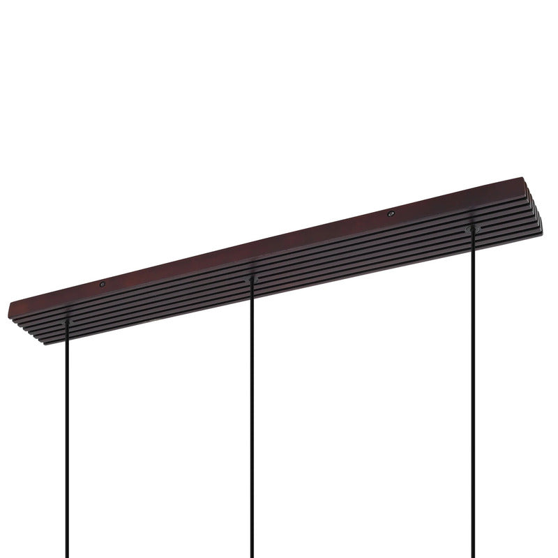 Lucande Hängeleuchte Pendelleuchte Veloura Glas Eiche rauchgrau 3-flg E27 LED - 4255830901096