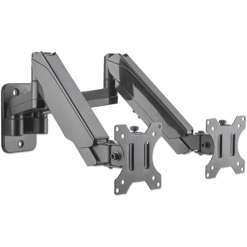 Manhattan Monitor-Wandhalterung drehbar für 2 Displays 17-32 Zoll schwarz - 0766623461627
