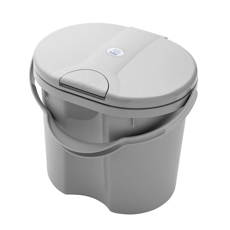 rotho babydesign Windeleimer Eimer Windelbehälter TOP Stone Grey grau Tragegriff - 7610859267139