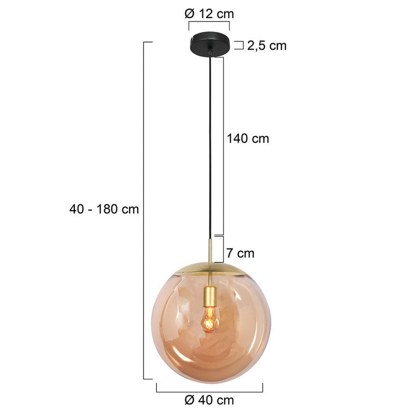 Steinhauer Hängeleuchte Bollique LED Pendelleuchte dimmbar messing Ø40cm Glas - 8712746177541