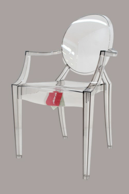 Kartell Louis Armlehnstuhl rauchgrau transparent Designerstuhl Stuhl Küchenstuhl - 8058967311884