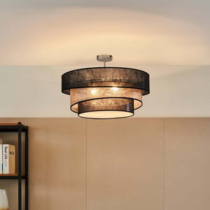 B-Ware Lindby Deckenlampe Ayvira LED Leuchte Lampe schwarz-gold 56cm E27 dimmbar