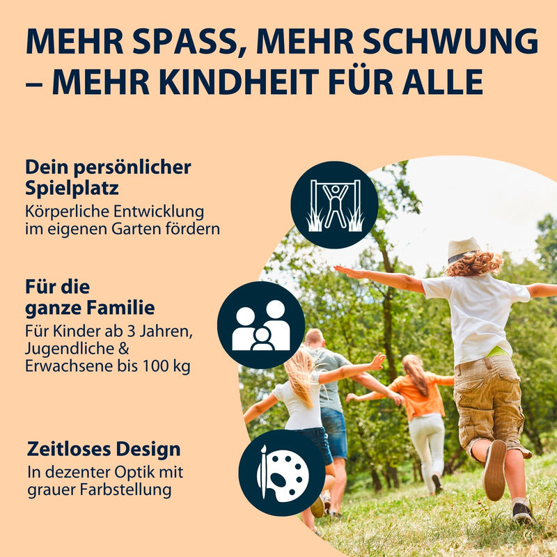 HUDORA Fabian Pro Turnreck für Outdoor, verstellbar, max. 100 kg, grau - 4005998858394