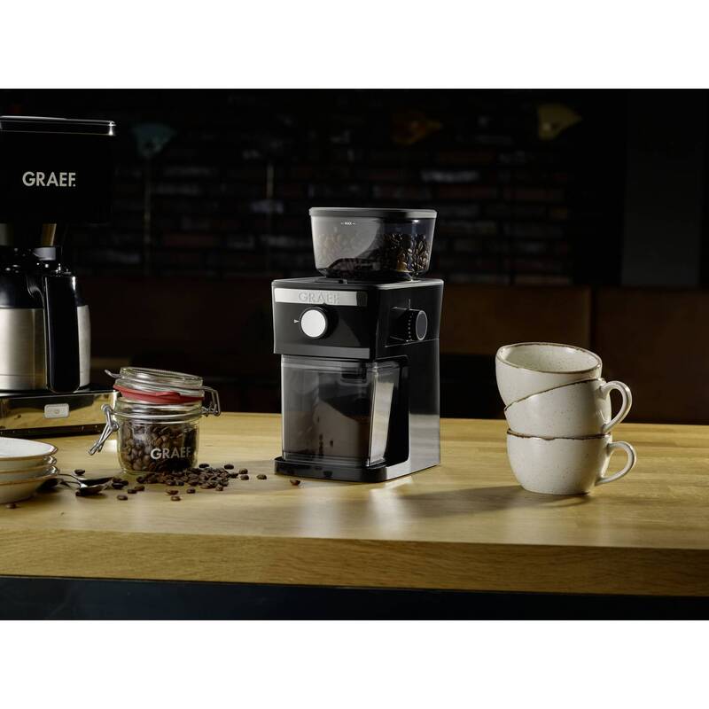 Graef Kaffeemühle CM252 Edelstahl-Scheibenmahlwerk schwarz 130W 17 Mahlgrade - 4001627029678