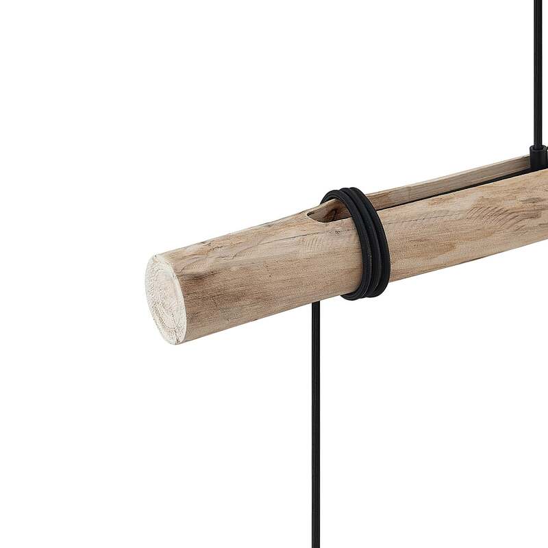 Lindby Hängeleuchte Ferris 4-flammig LED Pendelleuchte Lampe Holz schwarz 90cm - 4251911744507