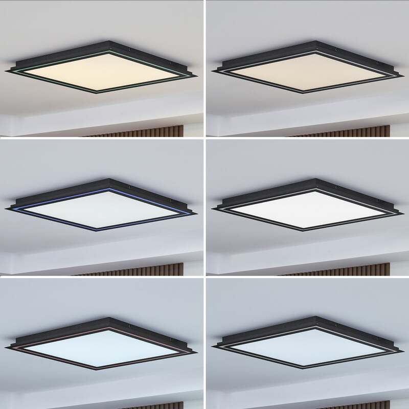 Lucande Deckenlampe Deckenleuchte LED Leicy schwarz RGB CCT Fernbedienung 64 cm - 4251911766233