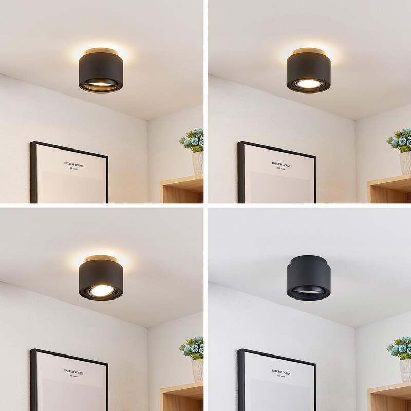 Arcchio Deckenlampe Walisa LED dimmbar Lampe Leuchte schwarz Ø15cm Metall Licht - 4251096588538
