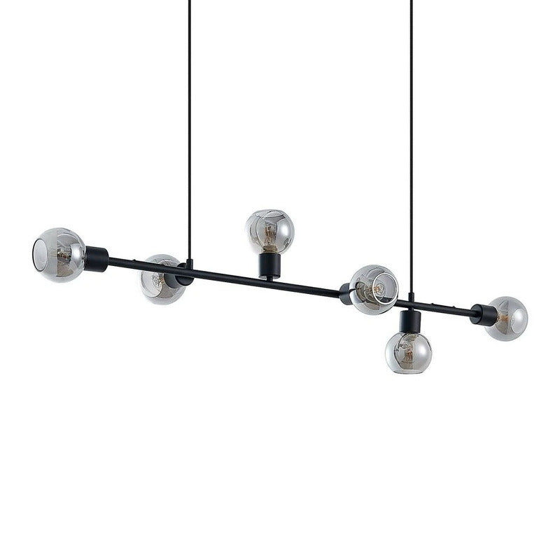 Lindby Hängeleuchte Pendelleuchte Biscala Glasleuchte schwarz rauchgrau Glas - 4251911720044