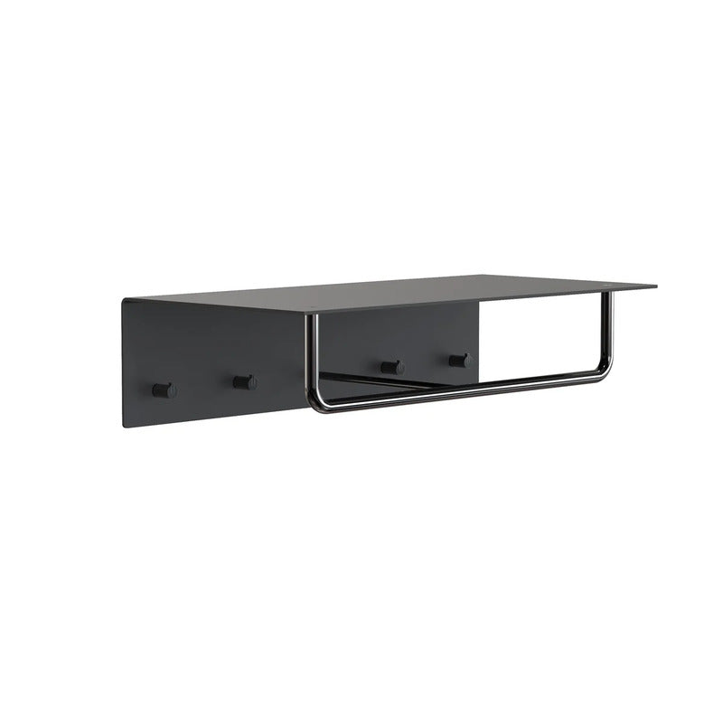 Frost Wandgarderobe Garderobenleiste Haken Stange 600 mm schwarz Aluminium Unu - 5707757025922