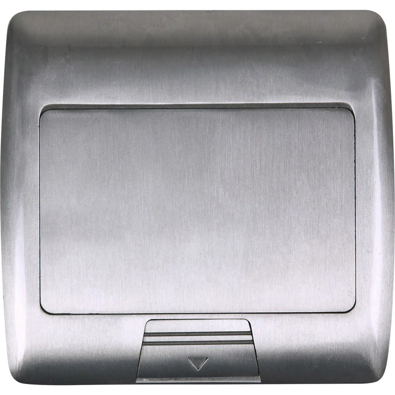 Heitronic Fußboden-Einbausteckdose Steckdose 2-fach IP20 Silber 230V 16A 100mm - 4002940404623