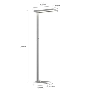 B-Ware Arcchio Stehlampe Büroleuchte LED Logan silber Dimmer Office dimmbar