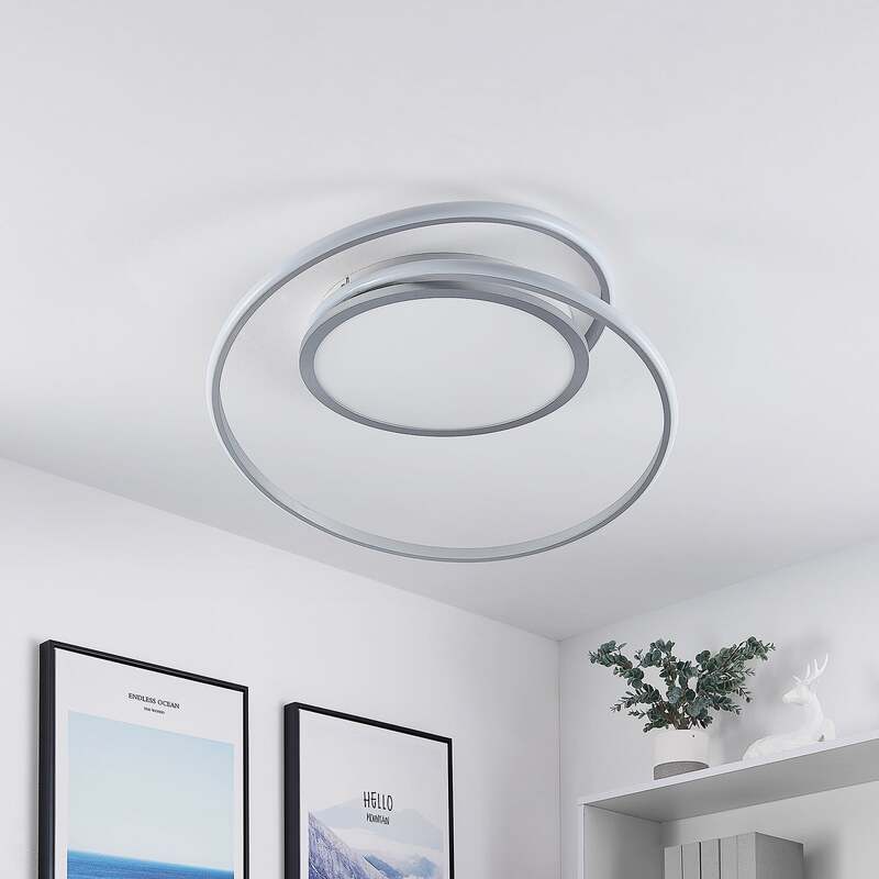 Lucande Deckenlampe Deckenleuchte Noud LED Lampe dimmbar silber Ø40cm - 4251096597660