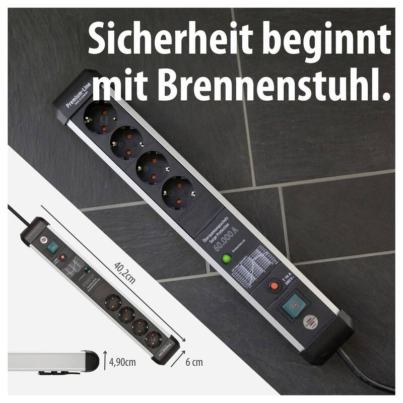 Brennenstuhl Premium-Protect-Line Überspannungsschutz-Steckdosenleiste 4-fach 3m - 4007123677085