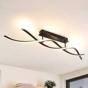 B-Ware Lindby Deckenleuchte Deckenlampe LED Welina schwarz dimmbar Deckenspot Lampe