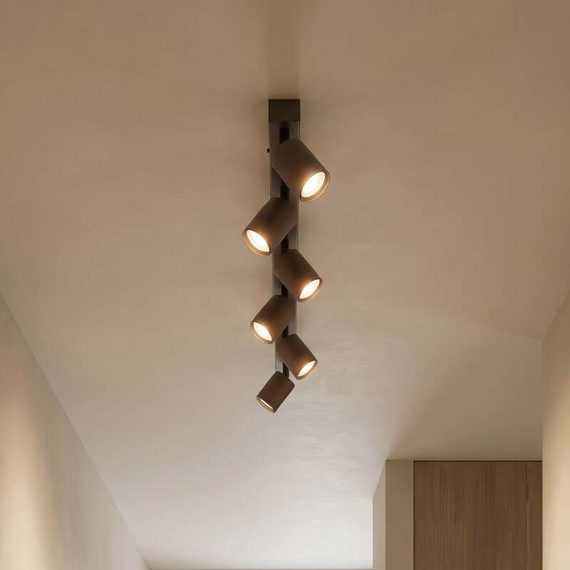 Deckenspot Top justierbar braun sechsflammig linear Deckenlampe Lampe Leuchte - 5901780561833