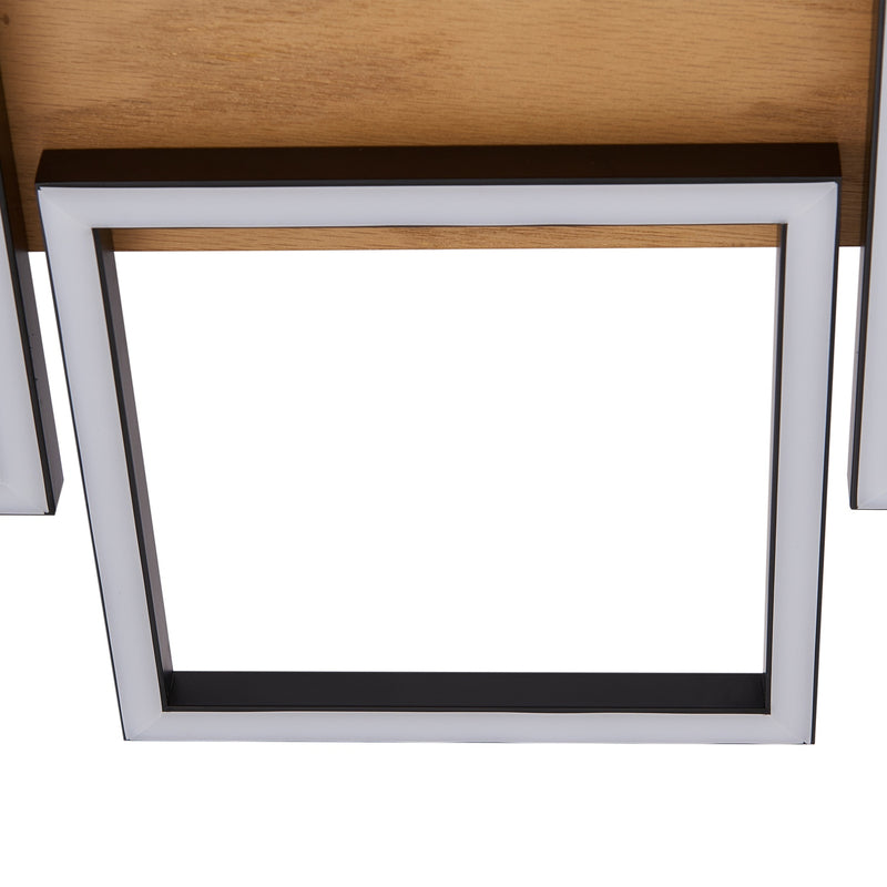 Lindby Deckenlampe Deckenleuchte Galad LED Lampe dimmbar Holz schwarz 140cm - 4251911791631