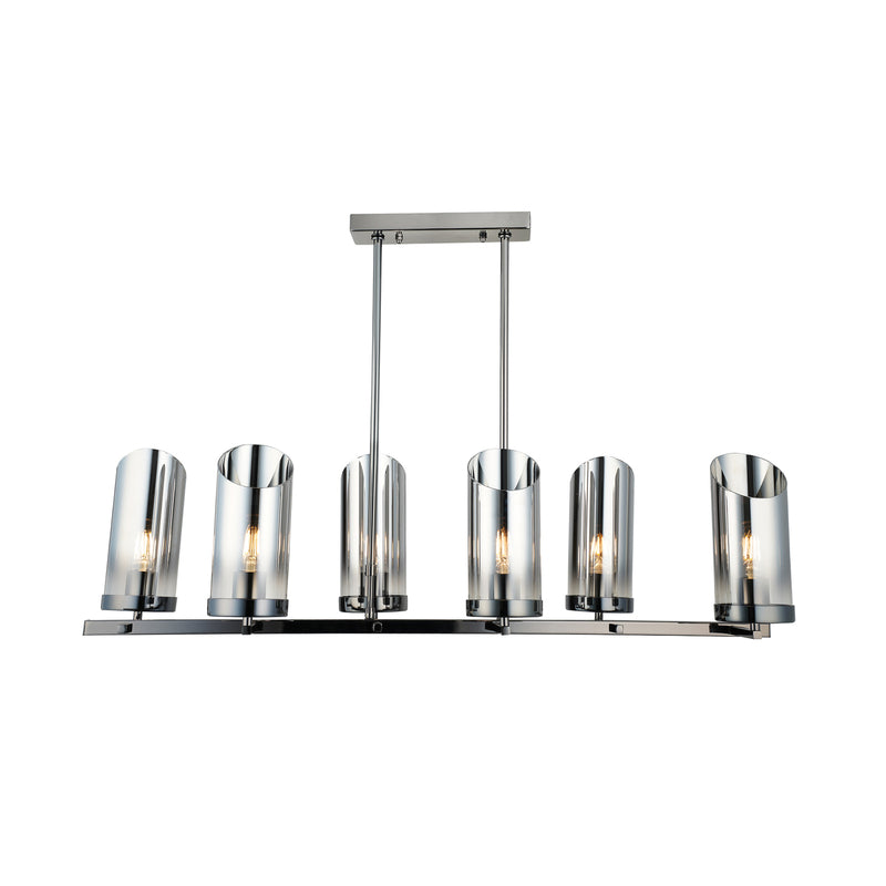 Lucea Kronleuchter Padrela linear schwarz-chrom 6-flg Deckenlampe Deckenleuchte - 8698525602810