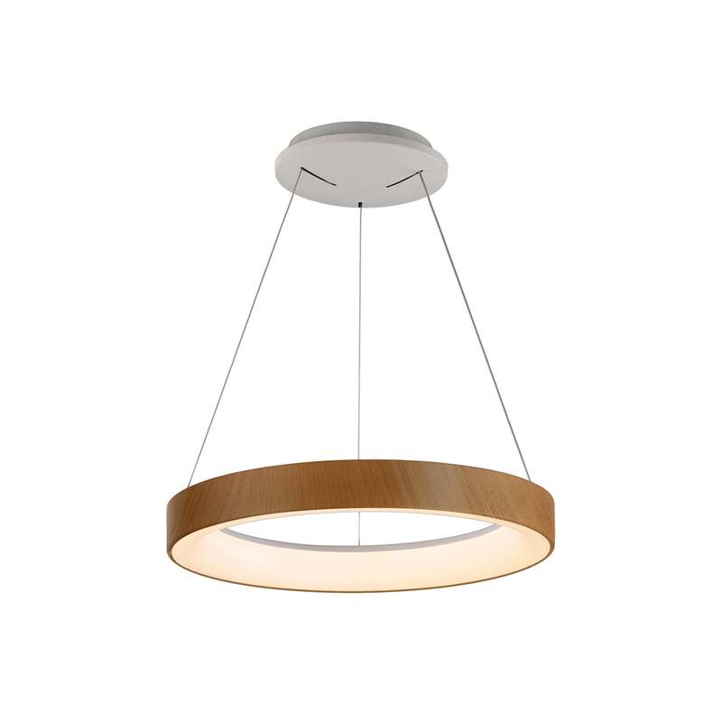 LED-Hängeleuchte Niseko II 38cm Holzfarben Fernbedienung CCT Lichtsteuerung - 8435153286285