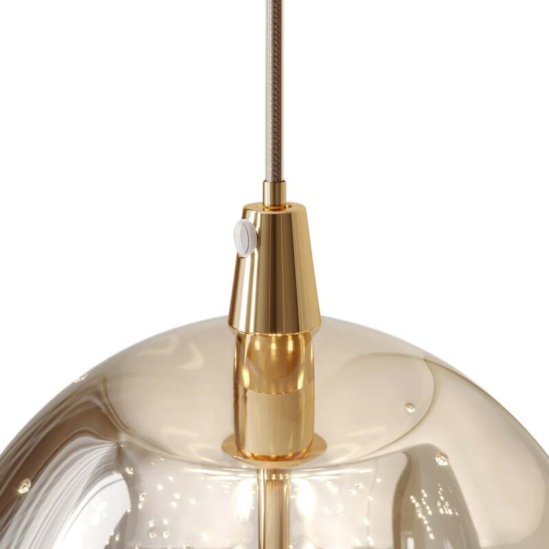 Lucande Pendelleuchte Hängeleuchte Hayley LED Lampe 5-flg Blasenstruktur gold - 4251096562477