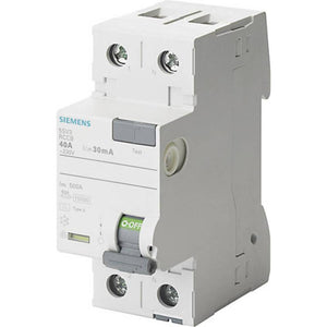 B-Ware Siemens FI Schutzschalter Fehlerstromschutzschalter Sentron 5SV3 grau 2polig 40A
