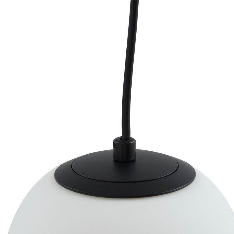 Lucande Hängelampe Bidolo schwarz Glas Ø 15 cm IP44 Deckenlampe Lampe Leuchte - 4251911776386
