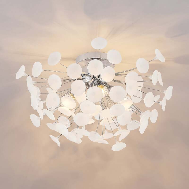 Lindby Deckenleuchte Yurina LED Lampe Leuchte dimmbar chrom weiß Ø 56 cm 34 cm - 4251096599480