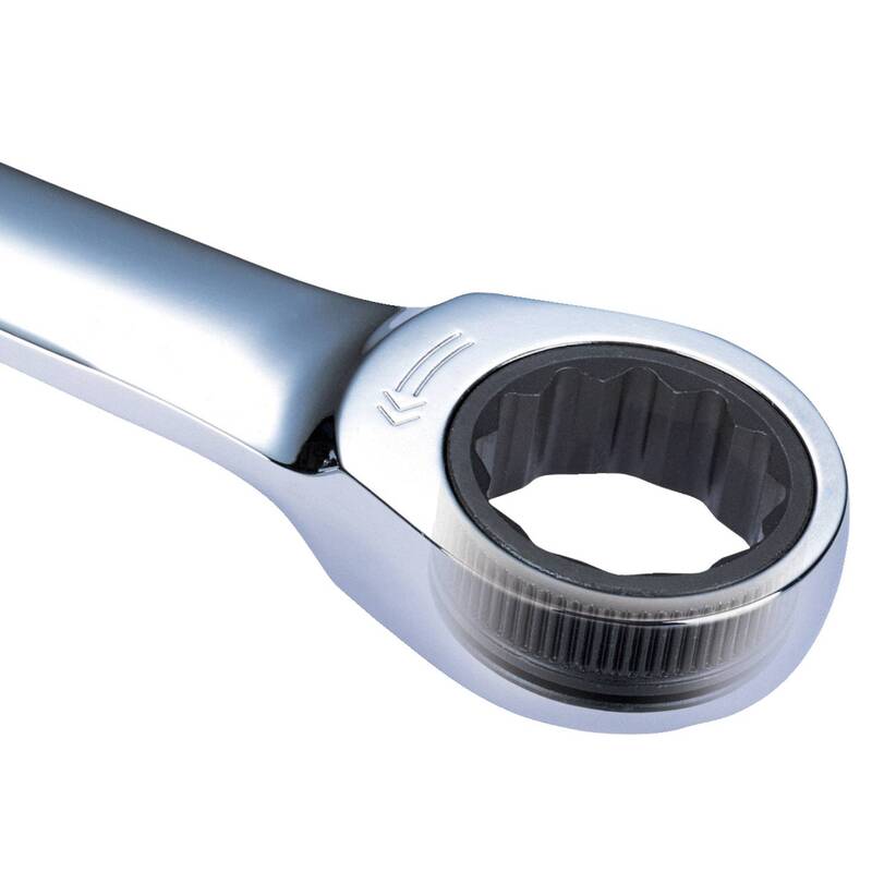 KS Tools Maul-Ringratschenschlüssel 30mm Chrom-Vanadium Stahl 72 Zähne 396mm - 4042146477663