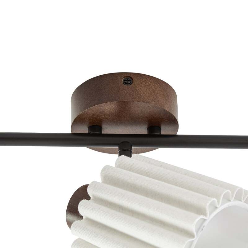 Lindby Deckenstrahler Shiloh LED dimmbar 3-flammig Holz walnuss beige 52x24,5cm - 0000010052835